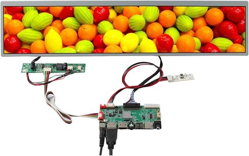 VSDISPLAY 24 بوصة 1920X360 IPS شاشة LCD بنمط شريط ممتد DV240FBM-NB0 مع لوحة تحكم LCD HD-MI USB SD AV LCD، لشاشة خزانة الألعاب DIY / لوحة عرض الإعلانات / اللافتات الرقمية in Kuwait