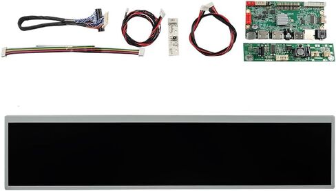 VSDISPLAY 24 بوصة 1920X360 IPS شاشة LCD بنمط شريط ممتد DV240FBM-NB0 مع لوحة تحكم LCD HD-MI USB SD AV LCD، لشاشة خزانة الألعاب DIY / لوحة عرض الإعلانات / اللافتات الرقمية in Kuwait