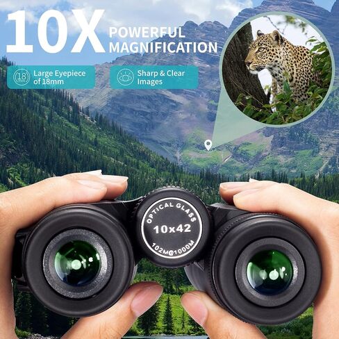 Gosky 10X42 HD Binoculars for Adults with Phone Adapter, High Power Binoculars with BAK4 Prism and FMC Lens, Waterproof Binoculars for Bird Watching Hunting Traveling Outdoor Sports in Saudi Arabia