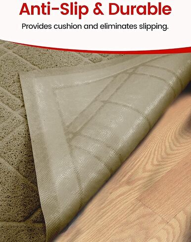 سجادة باب عالمية SlipToGrip، تصميم منقوش - رمادي، 42 × 35 - مضادة للانزلاق، متينة وقابلة للغسل، سجادة ترحيب للأرضيات الخارجية والداخلية - سجادة للمرآب والفناء والباب الأمامي، ماصة للغبار، قطعتان in Saudi Arabia