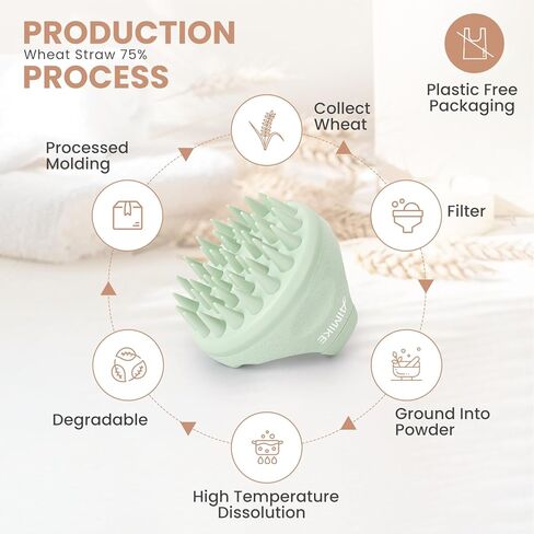 فرشاة شامبو لتدليك فروة الرأس من إيميك، منظف فروة الرأس لإزالة القشرة، فرشاة مقشر فروة الرأس مع السيليكون الناعم، مدلك فروة الرأس لنمو الشعر، فرشاة استحمام لفروة الرأس الجافة والرطبة، باللون الأخضر in Kuwait