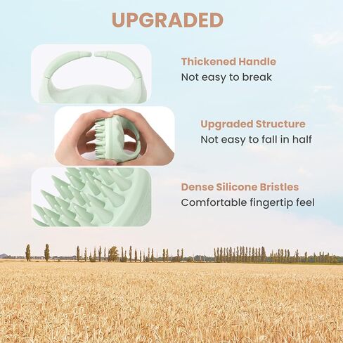 فرشاة شامبو لتدليك فروة الرأس من إيميك، منظف فروة الرأس لإزالة القشرة، فرشاة مقشر فروة الرأس مع السيليكون الناعم، مدلك فروة الرأس لنمو الشعر، فرشاة استحمام لفروة الرأس الجافة والرطبة، باللون الأخضر in Kuwait