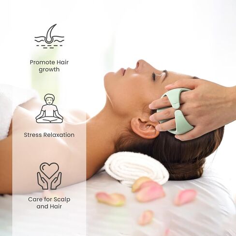 فرشاة شامبو لتدليك فروة الرأس من إيميك، منظف فروة الرأس لإزالة القشرة، فرشاة مقشر فروة الرأس مع السيليكون الناعم، مدلك فروة الرأس لنمو الشعر، فرشاة استحمام لفروة الرأس الجافة والرطبة، باللون الأخضر in Kuwait