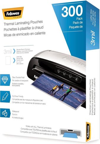 Fellowes Thermal Laminating Pouches, 5mil Letter Size Sheets, 9 x 11.5, 100 Pack, Clear (5743501)  in Saudi Arabia