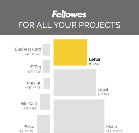 Fellowes Thermal Laminating Pouches, 5mil Letter Size Sheets, 9 x 11.5, 100 Pack, Clear (5743501)  in Saudi Arabia