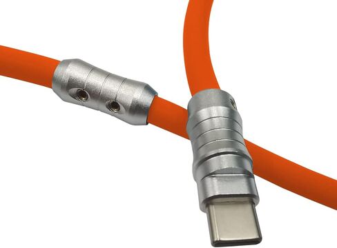 كابل WLGQ USB C إلى USB C، PD100W مادة سيليكون سائلة صديقة للبشرة، كابل شحن سريع لجهاز واجهة USB من النوع C، كابل شحن عالمي (أصفر - 10 أقدام) in Kuwait