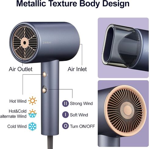Ionic Hair Dryer, 1800W Negative Ion Hairdryers Blow Dryer, Professional Hair Dryers with 3 Heat Settings, 2 Speeds, 1 Magnetic Nozzle, for Men, Women, Kids, Home, Travel, Salon in Saudi Arabia