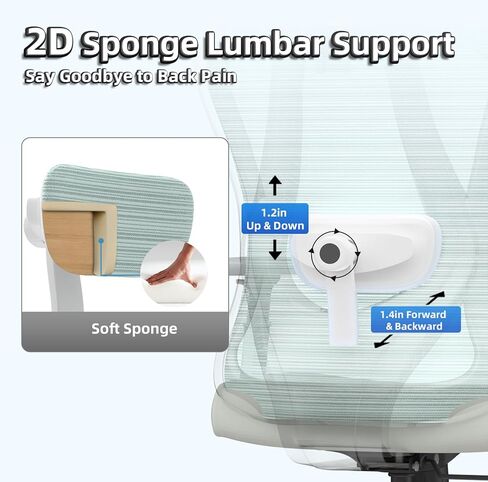 كرسي مكتب مريح، كرسي مكتب شبكي عالي الظهر مع دعم قطني قابل للتعديل، مسند ظهر هزاز 135 درجة، مسند ذراع ومسند رأس قابلان للتعديل، شماعة معطف، أفضل كرسي مكتب لساعات طويلة، أسود in Kuwait