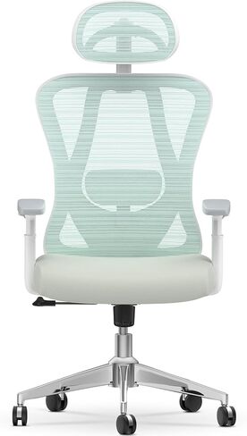 كرسي مكتب مريح، كرسي مكتب شبكي عالي الظهر مع دعم قطني قابل للتعديل، مسند ظهر هزاز 135 درجة، مسند ذراع ومسند رأس قابلان للتعديل، شماعة معطف، أفضل كرسي مكتب لساعات طويلة، أسود in Kuwait