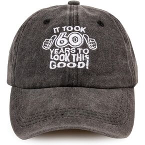 50th 60th Birthday Gifts for Men Women,Funny Adjustable Washed Cotton Embroidered Baseball Cap