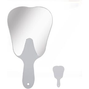 Tooth Shaped Mirror - Cute Dental Handle Plastic Mirror, for Men Women Girls and Kids Oral Clinic Gift