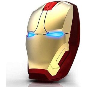 Iron Man Mouse, 2.4G Noiseless Wireless Mouse with USB Receiver Portable Computer Mice for PC, Tablet, Laptop, Notebook - Black