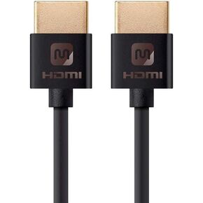 Monoprice 113580 HDMI High Speed Cable - 3 Feet - Black, 4K@60Hz, HDR, 18Gbps, 36AWG, YUV 4:4:4 - Ultra Slim Series