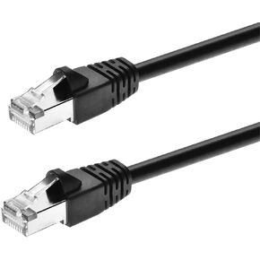 Monoprice Cat6A Ethernet Patch Cable - Snagless RJ45, Fullboot, 550Mhz, Double Shielded (S/FTP) Pure Bare Copper Wire, 10G, 26AWG, 5 Feet, Black