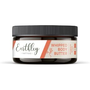 Earthley Wellness، زبدة الجسم المخفوقة، روائح متنوعة، ترطيب البشرة، زيوت نباتية غنية وكريمية ومغذية (8 أونصة، حبوب الفانيليا)