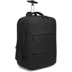 seyfocnia Rolling Backpack,Laptop Backpack with Wheels Roller Backpack Wheeled Carry on Backpack Flight Approved Business Backpack Fits 17.3 inch Travel Backpack with Wheels for Men Women-Black