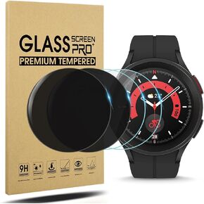 4-Pack Suoman Screen Protector for Samsung Galaxy Watch 5 Pro 45mm, for Samsung Galaxy Watch 5 Pro Smartwatch 45mm Tempered Glass Screen Protector [ 9H Hardness ] [ Optimized Edition ]