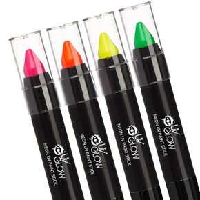 Neon UV Paint Stick/Face & Body Crayon - Genuine and original UV Glow product - glows brightly under Blacklights! (Set of 8)