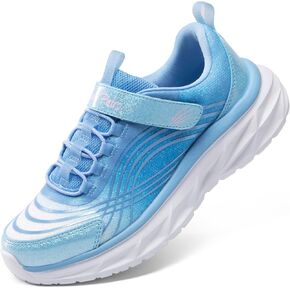 DREAM PAIRS Kids Sneakers for Girls Tennis Shoes Kids Sparkle ColorBurst Lightweight Running Shoes Casual Walking Shoes with Hook and Loop for Little/Big Kid