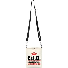 CMNIM EdD Gift Doctor Of Education Dissertation Defended Makeup Bag for Doctorate Graduation Gift for Her