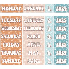 Flip Calendar for Classroom Colorful Flip Calendar Set Colorful Flip Calendar Bulletin Board Set Colorful Classroom Decoration for Whiteboard Classroom Teacher School Supplies