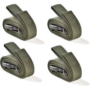 Outdoor Luggage Bundling Strap with Fixed Strap Adjustable Double Safety Buckle Type Luggage Bundling Strap Cargo Strap Bundling Rope (Khaki)
