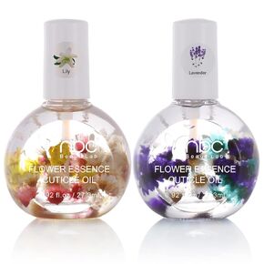 Cuticle Oil, 6Pcs Nail Cuticle Oil Set with Flowers Cuticle Oil for Nails with Vitamin E for Repair Cuticles Strengthener Protector for Damaged Skin Thin Nail