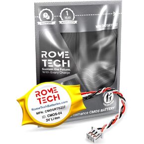 Rome Tech CMOS Battery for Dell Latitude E5400 / Dell Latitude E5410 / Dell Latitude E6400 / Dell Latitude E6400 ATG/Dell Latitude E6410 Laptop BIOS CMOS Battery CR2032 with 3 Pin Wire Cable