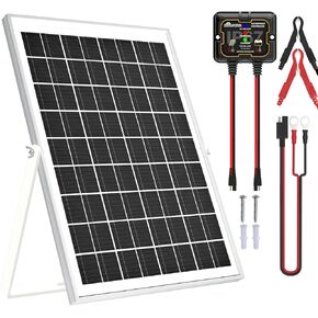 SOLPERK 10W Solar Panel Solar Battery Charger 12V Solar Panel Kit + MPPT Charge Controller, Suitable for Automotive, Motorcycle, Boat, ATV, Marine, RV, Trailer, Snowmobile, Off Grid System