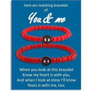 You and Me Bracelets Set Superhero Matching Bracelets for Mom Dad Daughter Son Aunt Niece Nephew Birthday Christmas School Gifts