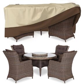 Patio Furniture Covers Waterproof for Dining Table and Chairs, Square Outdoor Furniture Set Cover, Anti-Fade, Tear/Water Resistant Patio Furniture Set Covers, 76"L x 76"W x 28"H