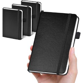 3 Pack Pocket Small Notebook Journals for Women Men, 480 Lined Pages Hardcover Mini Notebooks for Work Travel, 3.7x5.7 Small Pocket Notepad, Little Cute A6 Notebook for Note Taking Black,Brown,Green