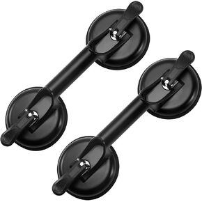 FCHO Glass Suction Cups Heavy Duty Aluminum Handle Glass Holder Hooks to Lift Large Glass/Moving Glass/Pad for Lifting/Dent Fixer(2 Pack)