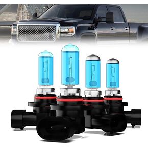 Headlights Fit For 2000-2006 Toyota Tundra Halogen Headlight Bulbs,9003/H4/HB2 High/Low Beam Headlight Bulbs + 9006 Fog Light Bulbs Bright Light Combo,Plug And Play,Pack of 4