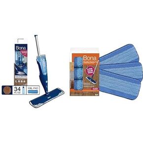 Bona Hardwood Floor Premium Spray Mop + Microfiber Cleaning Pad Value 3-Pack