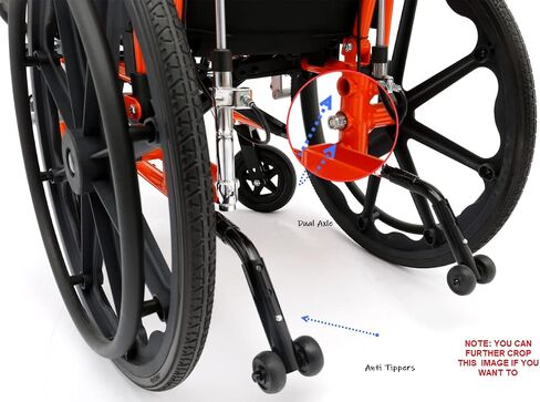 Ziggo Pro 14" Reclining Manual Wheelchair for Kids, Young Adults. Foldable Design Makes it Easy to Carry and Store. Eye-catching Colored Steel Frame with Straps & Desk Length Armrest in Kuwait