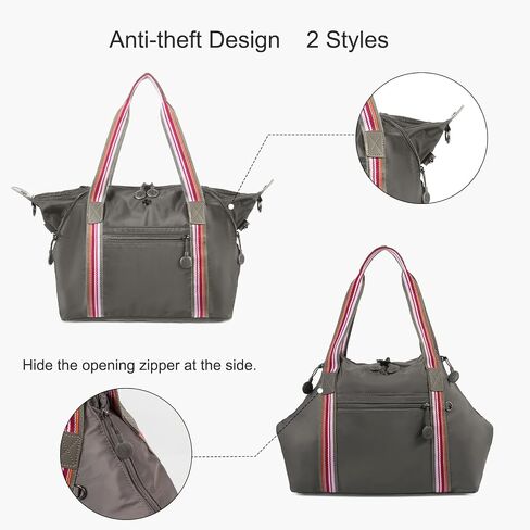 Anti-theft Nylon Tote Bag with Lock Lightweight Handbag for Women Work Bag Crossbody Travel Bag Top Handle Satchel Purse in Saudi Arabia