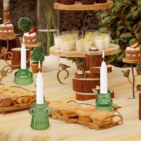 مجموعة حوامل شمعدان كهرمان مكونة من 6 حوامل شموع لديكور الطاولة المركزية وديكور المنزل وحامل شموع ضوء الشاي وحامل شموع نذري لعصي الشموع المستدقة القياسية والشموع العمودية لتناول طعام الزفاف in Kuwait