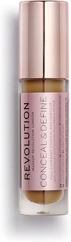 Makeup Revolution Conceal & Define Concealer, Full Coverage Makeup Concealer, Matte Finish & Long Wear, For Dark or Deep Skin Tones, Vegan, C16, 4ml in Saudi Arabia
