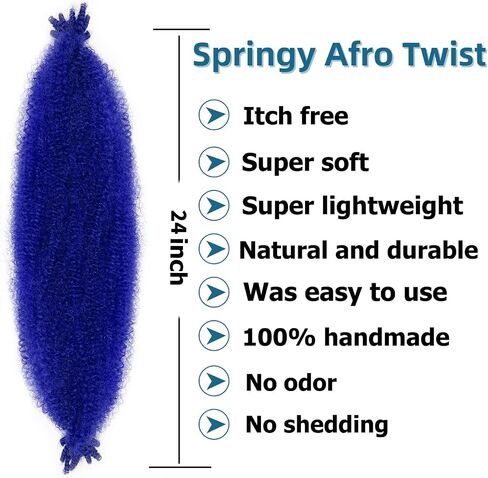 Springy Afro Twist Hair 24 Inch 8 Packs Marley Hair Pre-fluffed Spring Twist Hair Twisted Up Kinky Twist Cuban Twist Crochet Hair Pre-separated Braiding Hair For Black Women (24inch, 27#) in Saudi Arabia