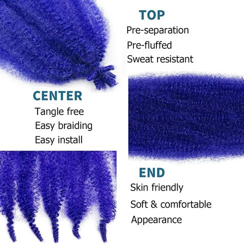 Springy Afro Twist Hair 24 Inch 8 Packs Marley Hair Pre-fluffed Spring Twist Hair Twisted Up Kinky Twist Cuban Twist Crochet Hair Pre-separated Braiding Hair For Black Women (24inch, 27#) in Saudi Arabia