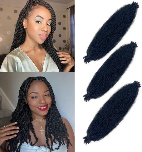 Springy Afro Twist Hair 24 Inch 8 Packs Marley Hair Pre-fluffed Spring Twist Hair Twisted Up Kinky Twist Cuban Twist Crochet Hair Pre-separated Braiding Hair For Black Women (24inch, 27#) in Saudi Arabia
