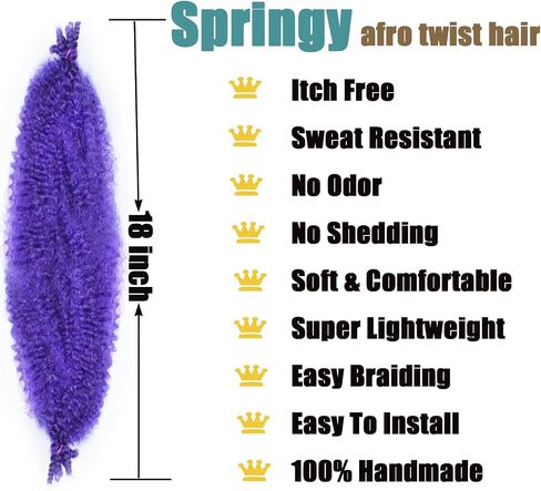 Springy Afro Twist Hair 24 Inch 8 Packs Marley Hair Pre-fluffed Spring Twist Hair Twisted Up Kinky Twist Cuban Twist Crochet Hair Pre-separated Braiding Hair For Black Women (24inch, 27#) in Saudi Arabia