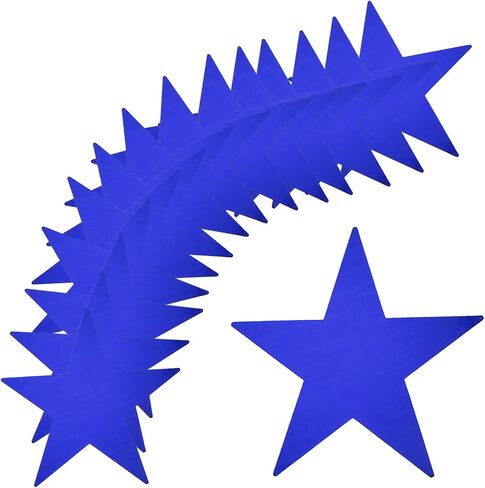 MECCANIXITY 36Pcs Iridescent Silver Stars Cutouts Double Printed Paper Stars Decoration Cardboard Star for Classroom Wall Party Movie Night Party Supplies, 6 Inch in Saudi Arabia