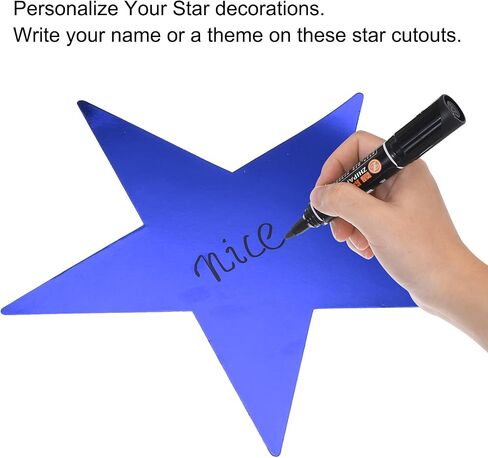 MECCANIXITY 36Pcs Iridescent Silver Stars Cutouts Double Printed Paper Stars Decoration Cardboard Star for Classroom Wall Party Movie Night Party Supplies, 6 Inch in Saudi Arabia