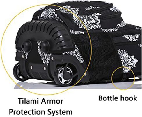 Tilami Rolling Backpack 18 Inch with Pencil Case School for Boys Girls, Pink in Kuwait
