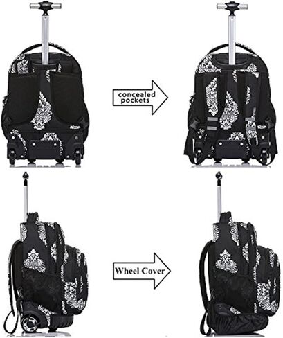 Tilami Rolling Backpack 18 Inch with Pencil Case School for Boys Girls, Pink in Kuwait