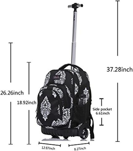 Tilami Rolling Backpack 18 Inch with Pencil Case School for Boys Girls, Pink in Kuwait