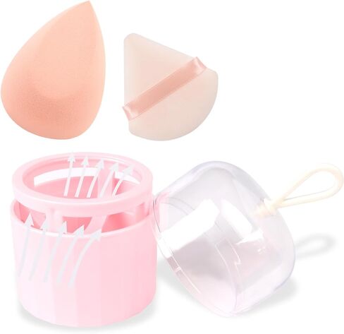 Makeup Sponge Set with Breathable Face Sponge Holder for Travel Foundation Organic Beauty Sponges for Makeup Soft Blender Sponges Professional Black in Saudi Arabia