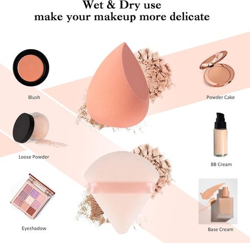 Makeup Sponge Set with Breathable Face Sponge Holder for Travel Foundation Organic Beauty Sponges for Makeup Soft Blender Sponges Professional Black in Saudi Arabia